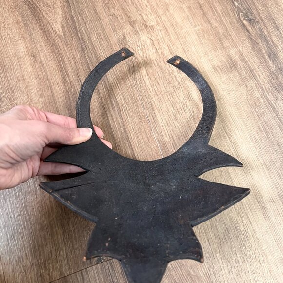 Vintage Leather Breastplate Choker Engraved Necklace Statement Piece African - Picture 11 of 14